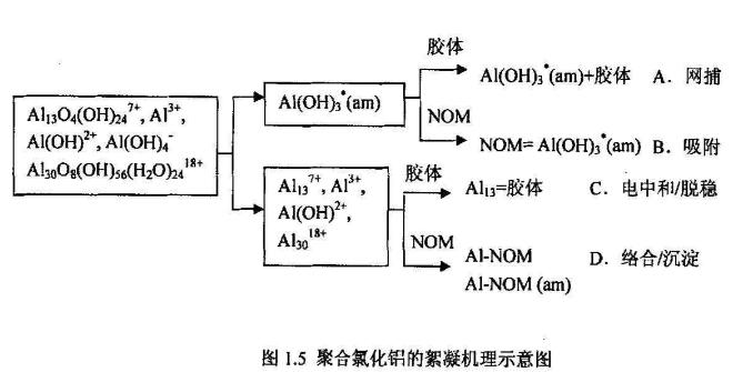 圖1.5 聚合氯化鋁的絮凝機(jī)理示意圖